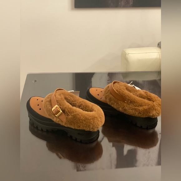 BRAND NEW Stella McCartney vegan fur & vegan leather sling back clogs - Picture 5 of 7